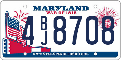 MD license plate 4BJ8708