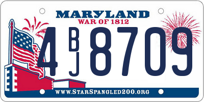 MD license plate 4BJ8709