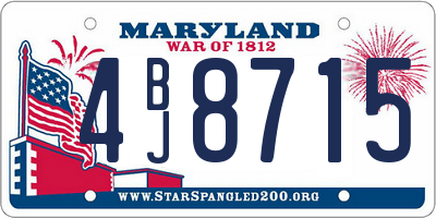 MD license plate 4BJ8715