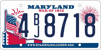 MD license plate 4BJ8718