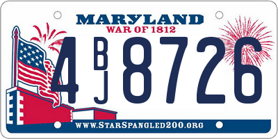 MD license plate 4BJ8726