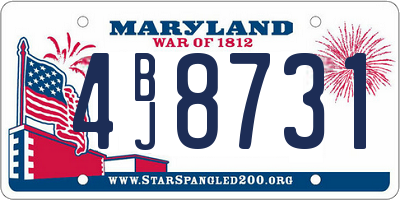 MD license plate 4BJ8731