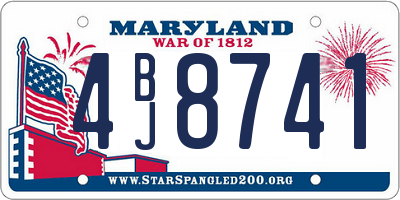 MD license plate 4BJ8741