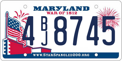 MD license plate 4BJ8745