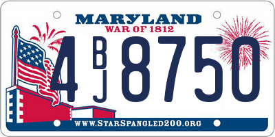 MD license plate 4BJ8750
