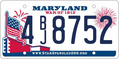 MD license plate 4BJ8752
