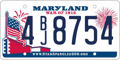 MD license plate 4BJ8754