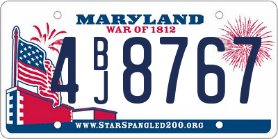 MD license plate 4BJ8767