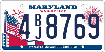 MD license plate 4BJ8769