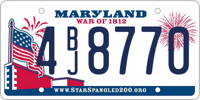MD license plate 4BJ8770