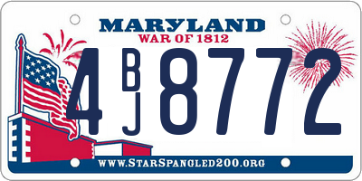 MD license plate 4BJ8772