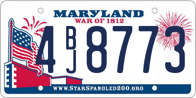 MD license plate 4BJ8773