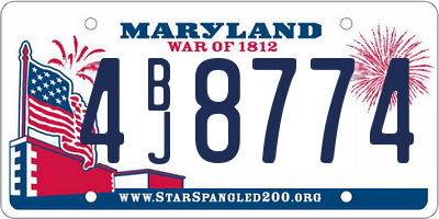 MD license plate 4BJ8774