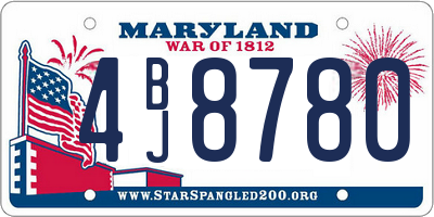 MD license plate 4BJ8780