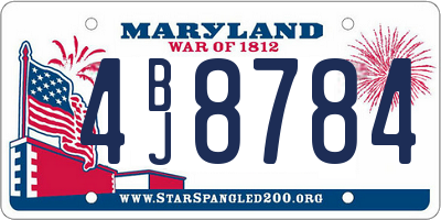 MD license plate 4BJ8784