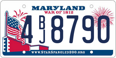MD license plate 4BJ8790