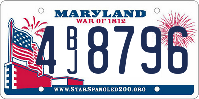 MD license plate 4BJ8796
