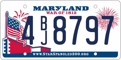 MD license plate 4BJ8797