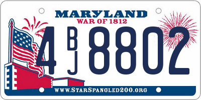 MD license plate 4BJ8802