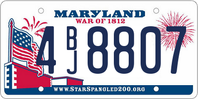 MD license plate 4BJ8807