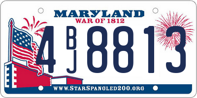 MD license plate 4BJ8813