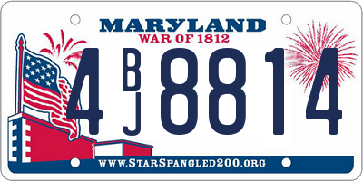 MD license plate 4BJ8814