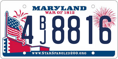 MD license plate 4BJ8816