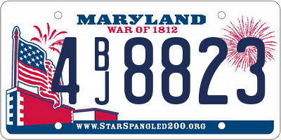 MD license plate 4BJ8823