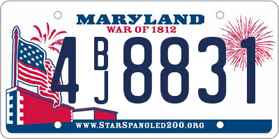 MD license plate 4BJ8831