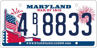 MD license plate 4BJ8833