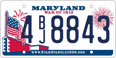 MD license plate 4BJ8843