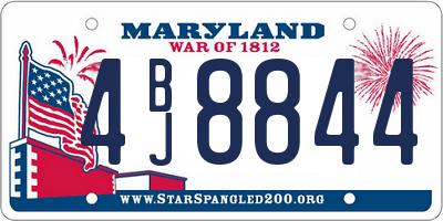 MD license plate 4BJ8844