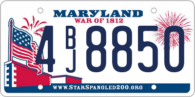 MD license plate 4BJ8850