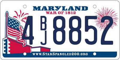 MD license plate 4BJ8852