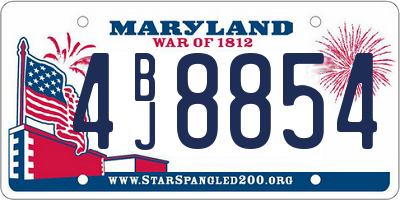 MD license plate 4BJ8854