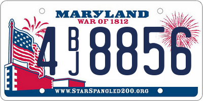 MD license plate 4BJ8856