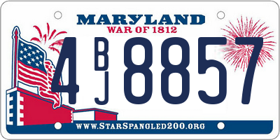 MD license plate 4BJ8857