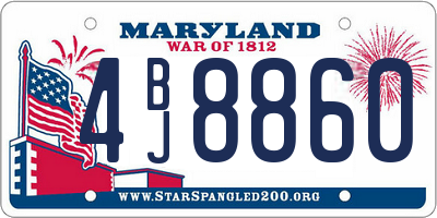 MD license plate 4BJ8860