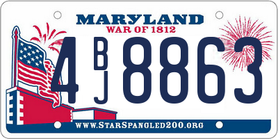 MD license plate 4BJ8863