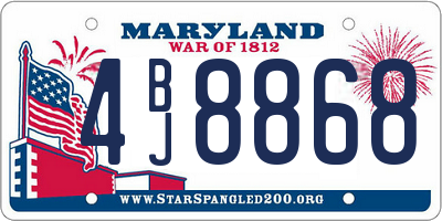 MD license plate 4BJ8868