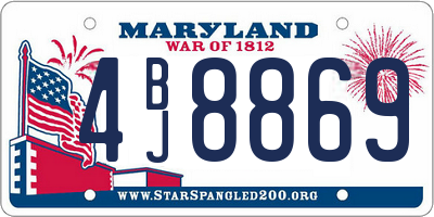 MD license plate 4BJ8869