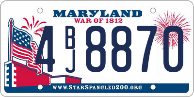 MD license plate 4BJ8870