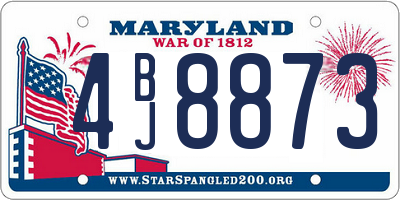 MD license plate 4BJ8873