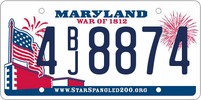 MD license plate 4BJ8874