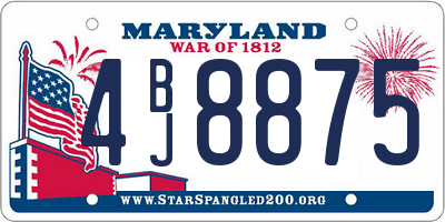 MD license plate 4BJ8875