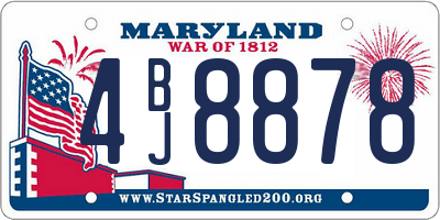 MD license plate 4BJ8878