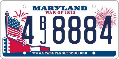 MD license plate 4BJ8884