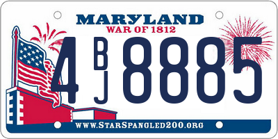 MD license plate 4BJ8885