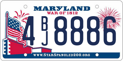 MD license plate 4BJ8886