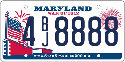 MD license plate 4BJ8888